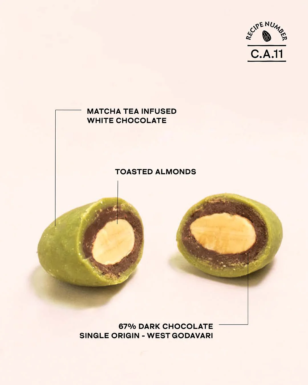 Dark Chocolate & Matcha Almond Chocolate Dragees - 67% Dark & White - Image 4