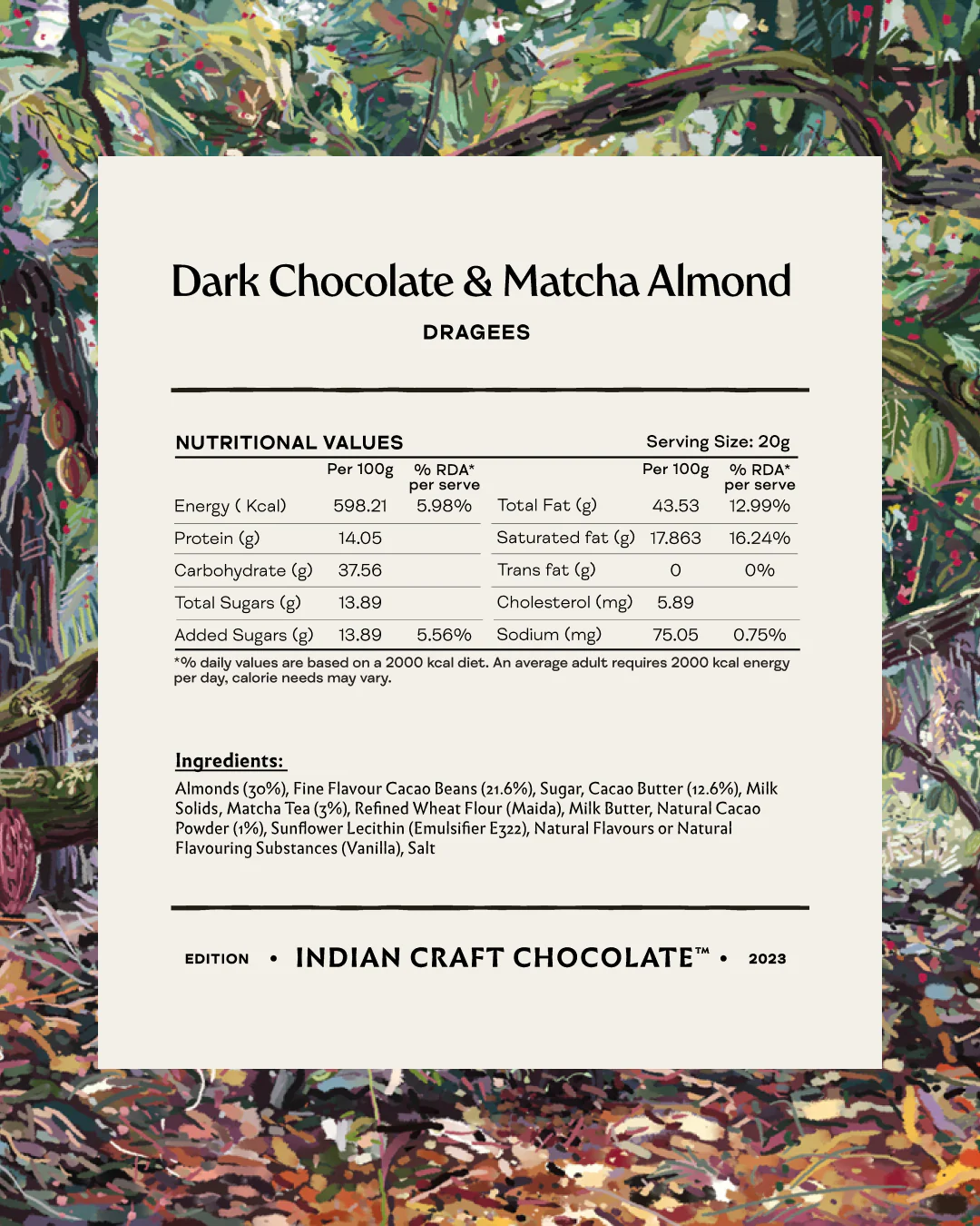 Dark Chocolate & Matcha Almond Chocolate Dragees - 67% Dark & White - Image 5