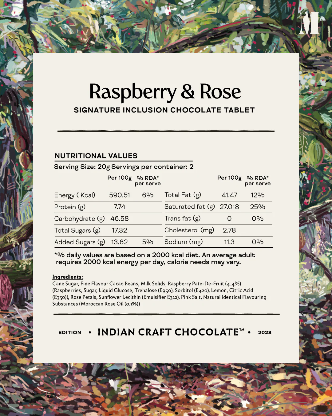 Raspberry & Rose Inclusion Tablet - 67% Dark & White - Image 4