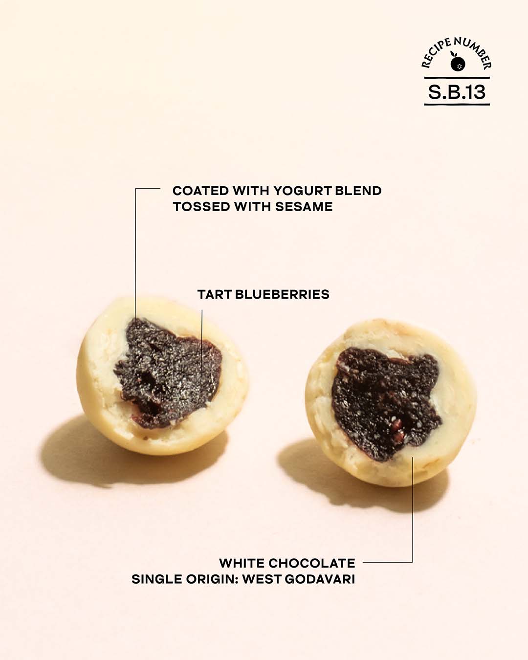 Toasted Sesame & Yogurt Blueberry Chocolate Dragees - White - Image 4