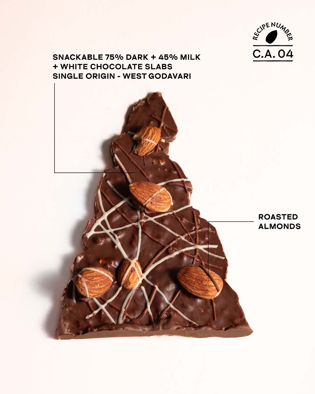 Triple Chocolate Almond Barks - 60% Dark & 45% Milk & White - Image 4